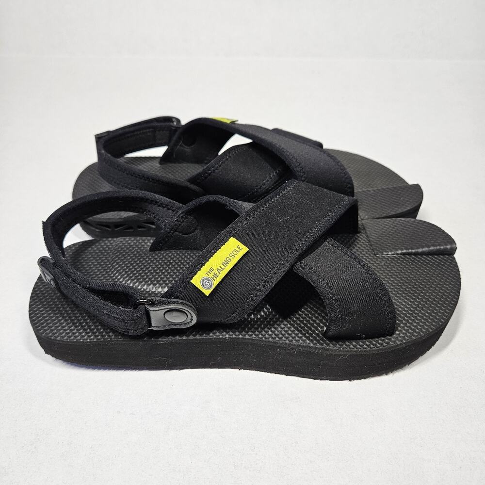 The Healing Sole Everett Sandals Women's 10 Men's 8.5 Black Adjustable Plantar